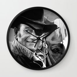 John Wayne @ True Grit #1 Wall Clock | People, Painting, Movies & TV, Mixed Media 