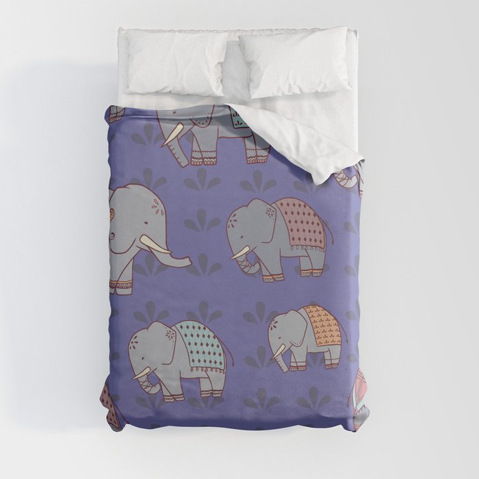 Elephants Pattern Duvet Cover