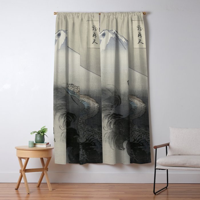 Dragon Rising To The Heavens At Mount Fuji By Ogata Gekko Blackout Curtain By Constantchaos Society6
