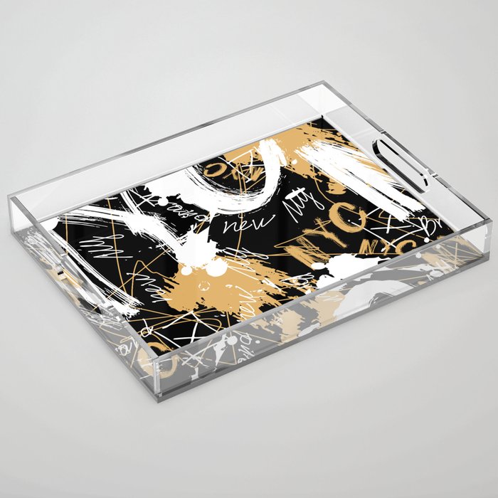 graffiti style seamless abstract pattern. illustration. paint drips. Modern print. Textiles, print, t-shirts, shapes and doodle objects. Abstract modern trendy illustration. Acrylic Tray