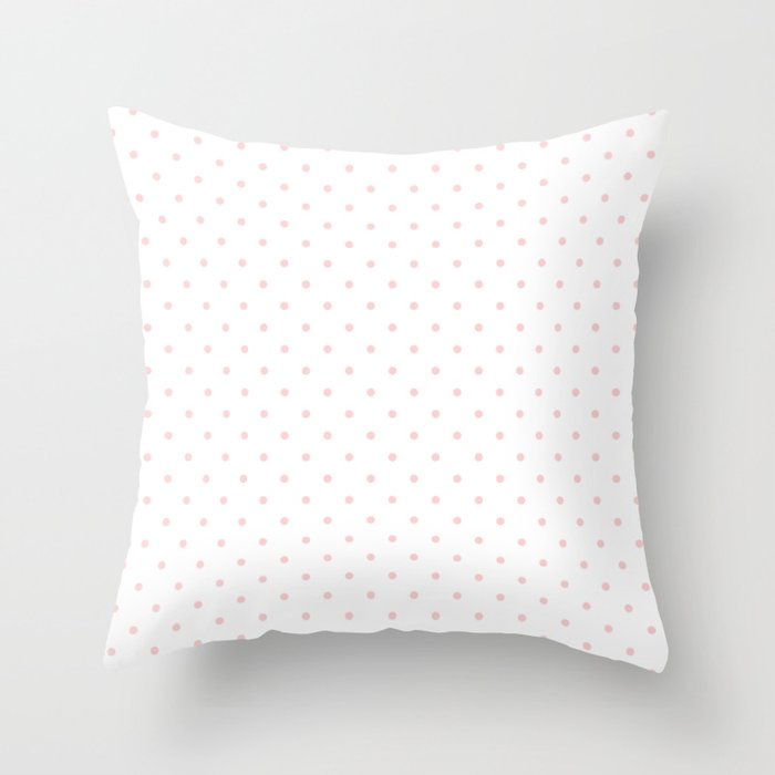 Small Pastel Pink Polka dots Background Throw Pillow