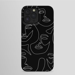Faces in Dark iPhone Case | Graphicdesign, Female, Feminine, Woman, Drawing, Sketch, Beauty, Minimalist, Pattern, Oneline 