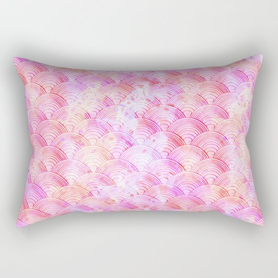 Pink waves pattern Rectangular Pillow