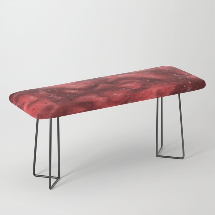 Red abstract painting texture, brick red marble waves Bench