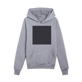 Dark Gray Solid Color Pantone Charcoal Art 19-3916 TCX Shades of Black Hues Kids Pullover Hoodies