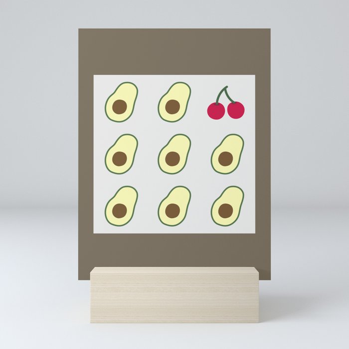 Eight avocado one cherry 3 Mini Art Print