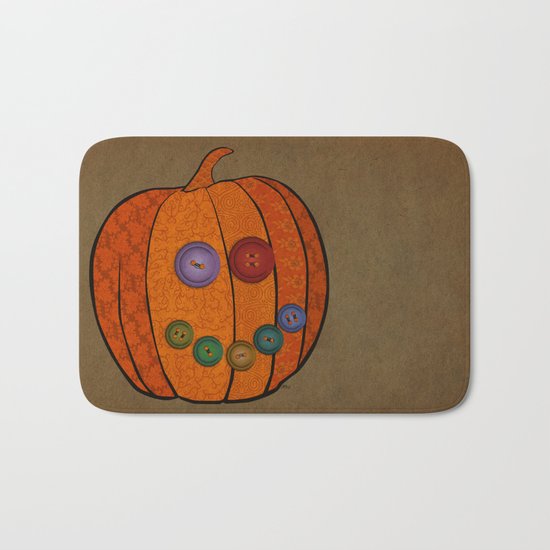 Patterned pumpkin Bath Mat