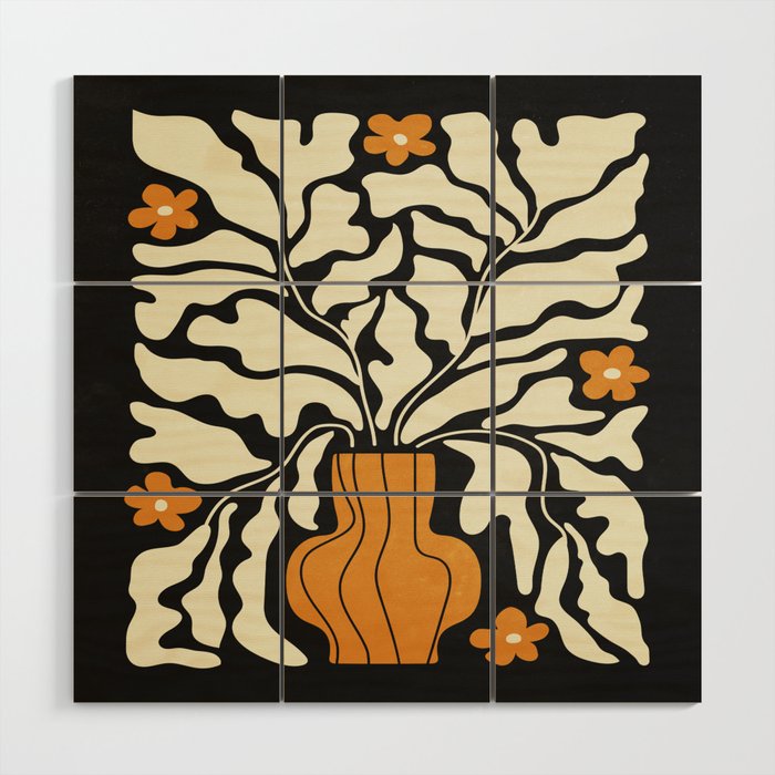 Golden Vase 02 | Summer Bloom: Matisse Night Edition Wood Wall Art