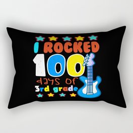 Days Of School 100th Day Rocked 100 3rd Grader Rectangular Pillow