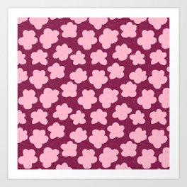 Chunky Pink Flower Pattern Art Print