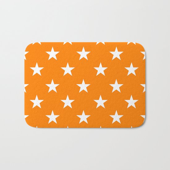 Stars (White/Orange) Bath Mat