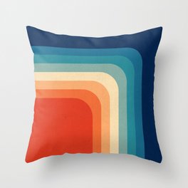 Retro 70s Color Palette III Throw Pillow | Vintage, Halftone, Texture, 90S, Painting, Cubism, Grain, Colour, Blue, Curated 