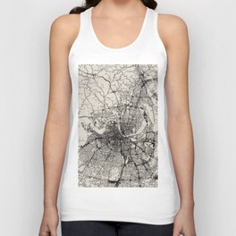 Nashville, Tennessee - City Map - USA - Black and White Unisex Tank Top