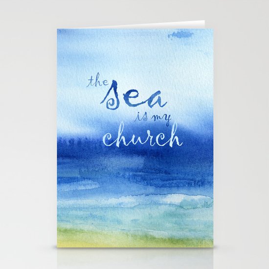 The Sea Is My Church (text) Stationery Cards