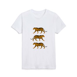 Tigers (Dark Green and Marigold) Kids T Shirt
