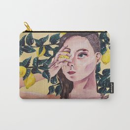 Lemon Woman Carry-All Pouch | Sideshave, Surreal, Lemon, Tree, Yellow, Wasp, Painting, Pain, Woman, Beauty 