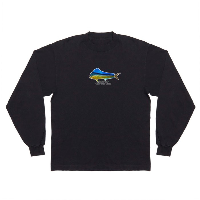 Long Sleeve T-Shirt | Dorado Cabo San Lucas by Cgullart - Black - Medium - Oversized Long Sleeve T-Shirt - Full Front Graphic - Society6