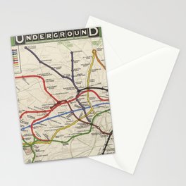 Pocket Map London underground railways. Stationery Card