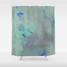 Blue watercolor ink Shower Curtain
