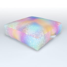 Pretty Holographic Glitter Rainbow Outdoor Floor Cushion