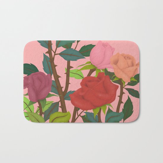 rose garden Bath Mat