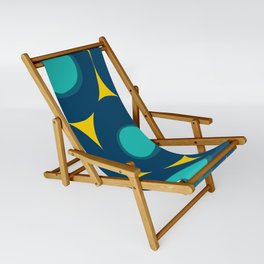 Abstract Minimal Pattern Blue and Yellow Sling Chair