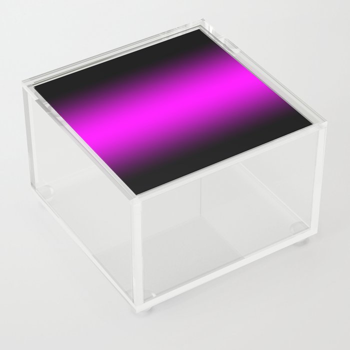 Black Edge Magenta Horizontal Gradient Acrylic Box