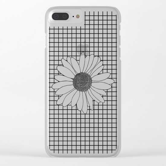 Daisy Grid Clear iPhone Case