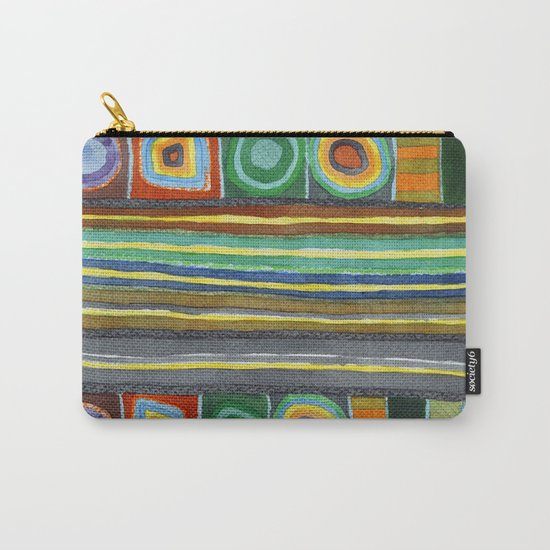Symmetrical Bordered Stripes Carry-All Pouch