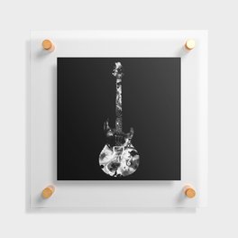 Black And White Electric Bass Guitar by Sharon Cummings Floating Acrylic Print