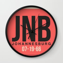 JNB Johannesburg Luggage Tag 2 Wall Clock