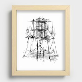 Tower architecture - Forest Scout Building Recessed Framed Print