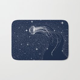 starry jellyfish Bath Mat | Swim, Artsy, Starry, Stardust, Calm, Fish, Space, Dreamscape, Cosmos, Stars 