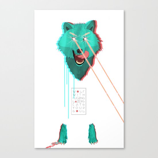 Wolf With F**king lasers Canvas Print