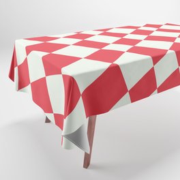 Abstract Warped Checkerboard pattern - Desire and Honeydew Tablecloth