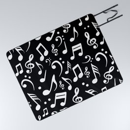 Music notes Pattern Black and White Picnic Blanket
