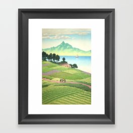 a peaceful landscape-Unzen Framed Art Print