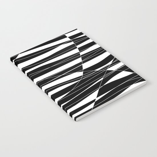 Carved Black and White Wave Notebook