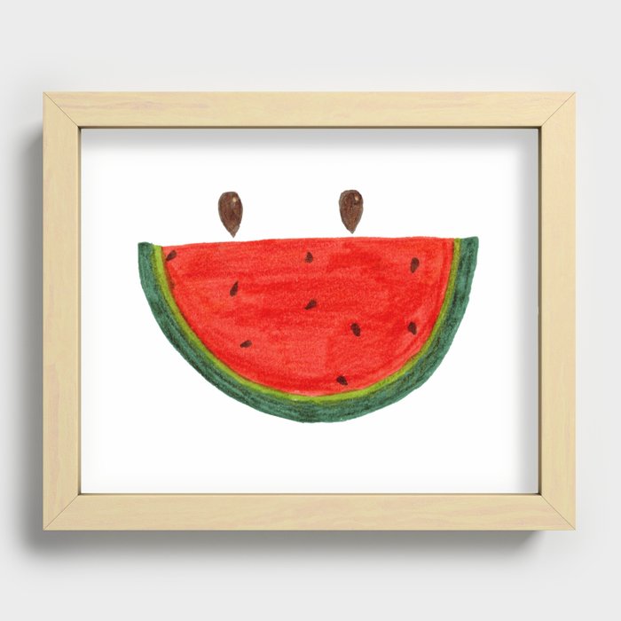 Happy Watermelon Recessed Framed Print