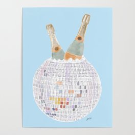 Color Pop Champagne Disco Poster
