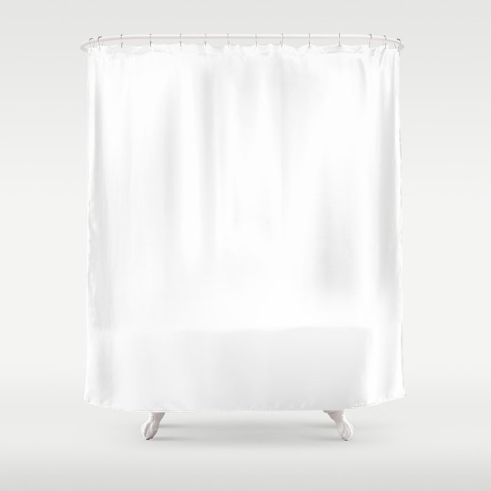 White Minimalist Solid Color Block Spring Summer Shower Curtain