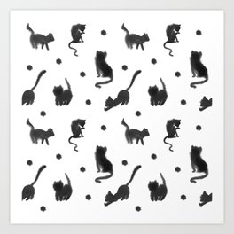 Black cat Art Print
