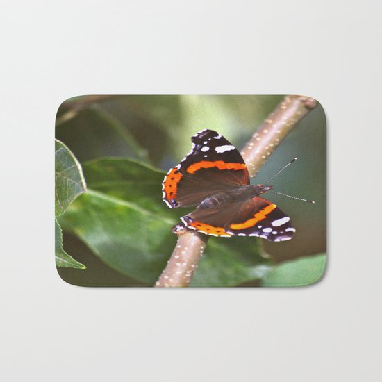 Admiral On The Apple Tree Branch Bath Mat