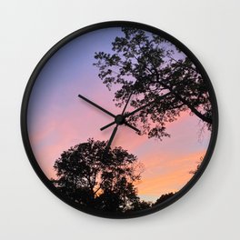 Sunset in Pink Wall Clock