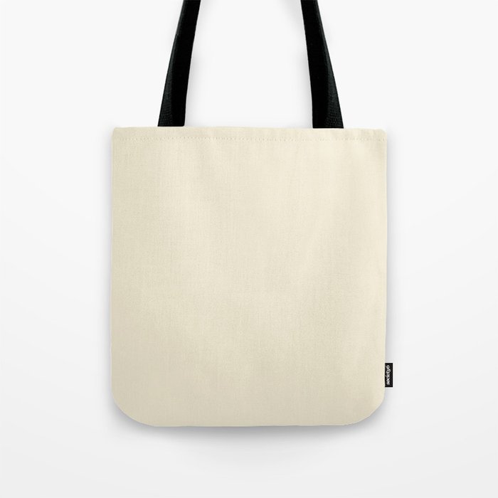 Creamy Off White Ivory Solid Color Pairs PPG Candlewick PPG1091-1 - All One Single Shade Hue Colour Tote Bag