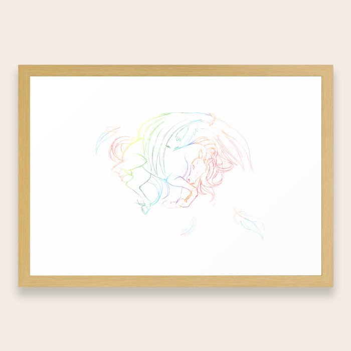 Rainbow Flight Framed Art Print By Paintedponiesart Society6