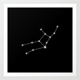 VIRGO Black & White – Zodiac Astrology Star Constellation Art Print