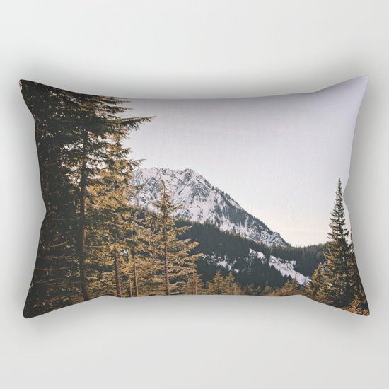 Snow Mountain in the Trees Rectangular Pillow
