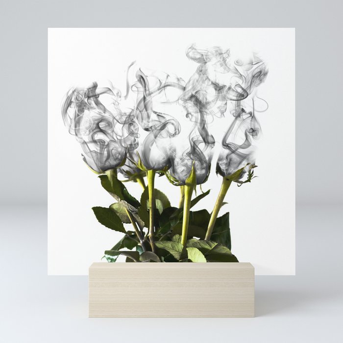 Smoky flowers Mini Art Print