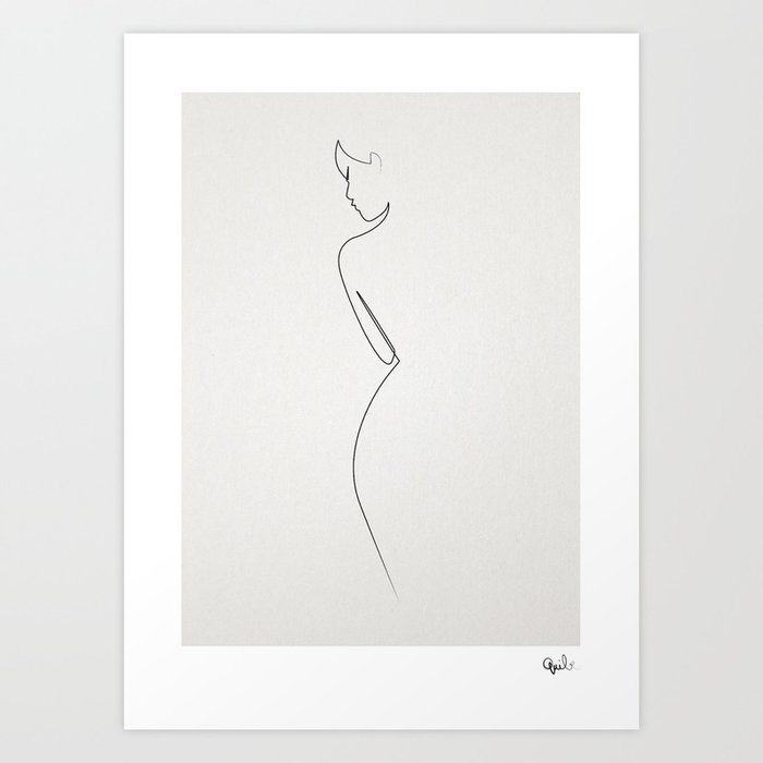 One line nude Art Print